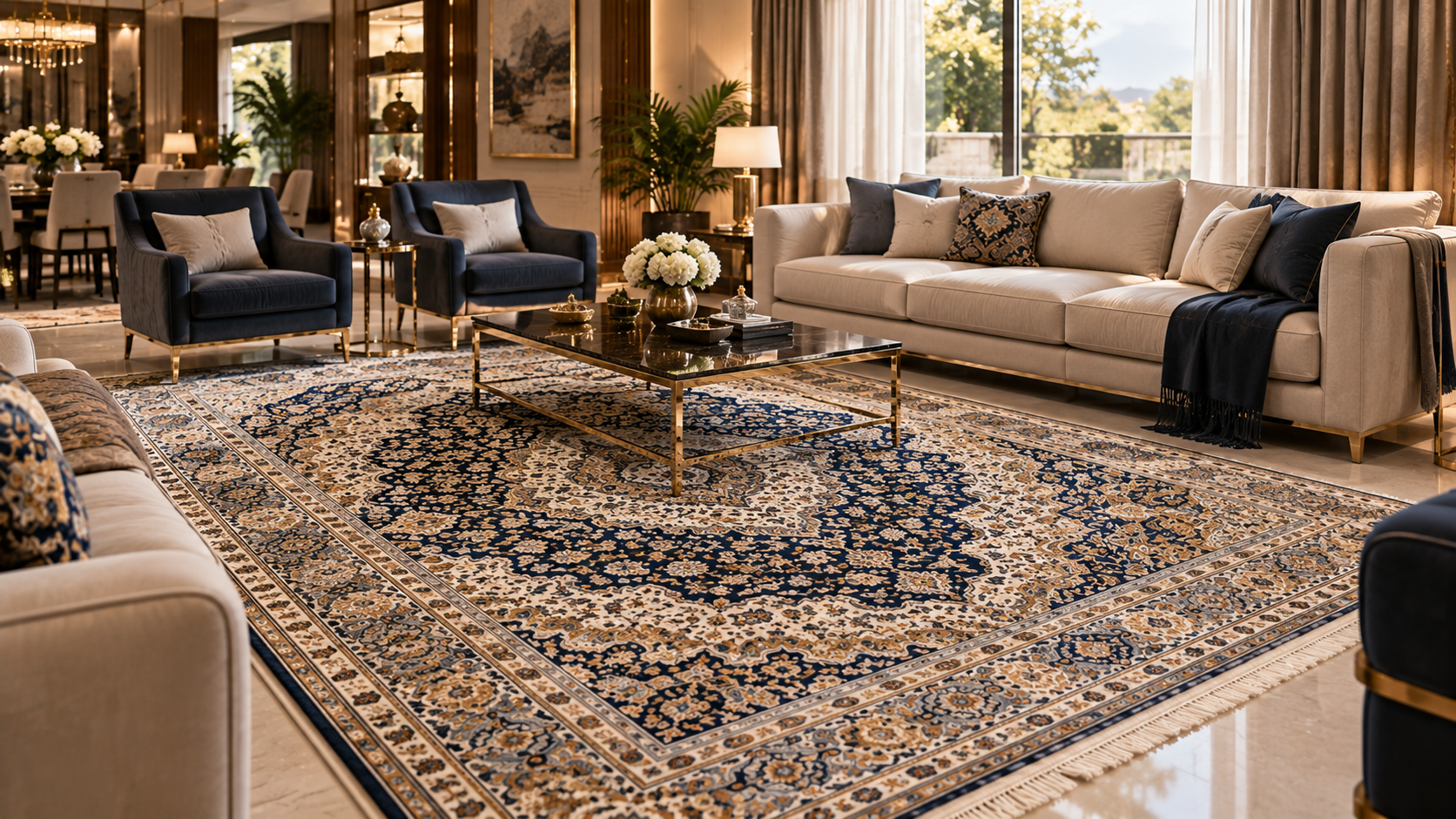 چه رنگ فرشی برای پذیرایی مناسب است؟ راهنمای انتخاب رنگ فرش