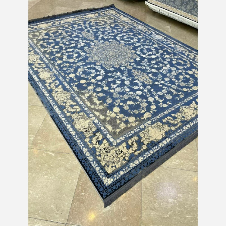 فرش 1200 شانه طرح 8056 آبی اکرولیک (پس کرایه)