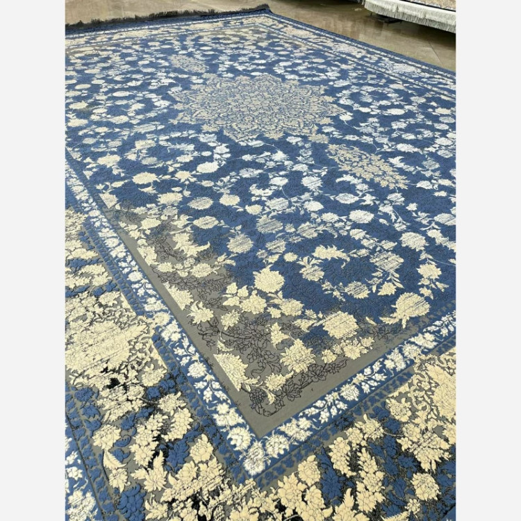 فرش 1200 شانه طرح 8056 آبی اکرولیک (پس کرایه)