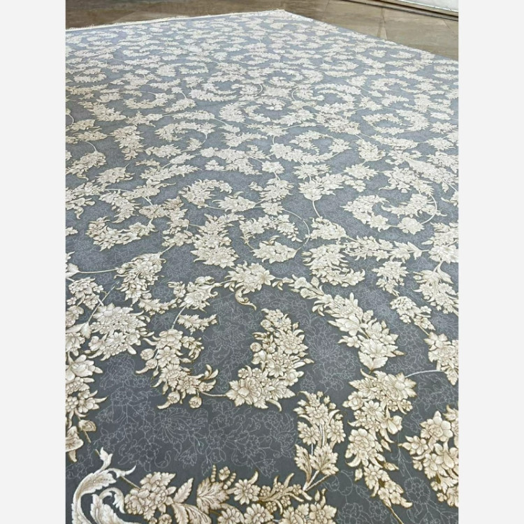 فرش 1200 شانه طرح زنبق نقره ای اکرولیک (پس کرایه)