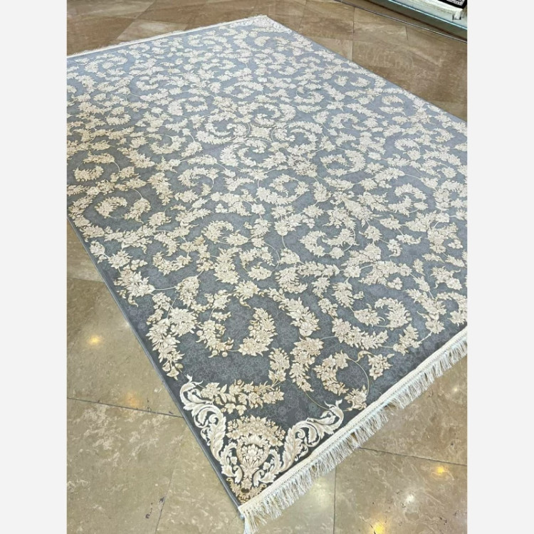 فرش 1200 شانه طرح زنبق نقره ای اکرولیک (پس کرایه)