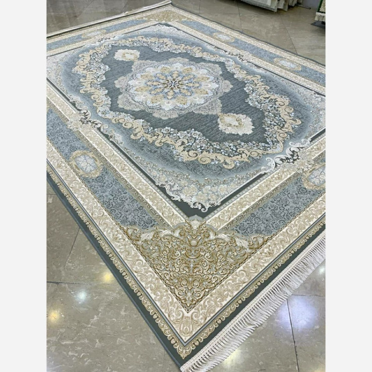 فرش 1200 شانه طرح ویکتوریا نقره ای اکرولیک (پس کرایه)