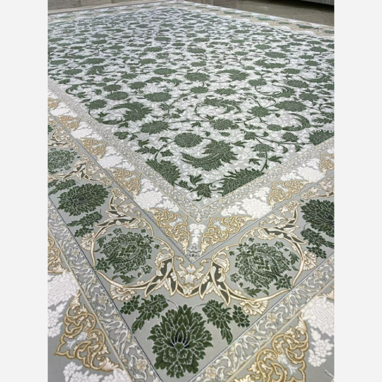 فرش 1200 شانه طرح گوهر افشان سبز اکرولیک (پس کرایه)