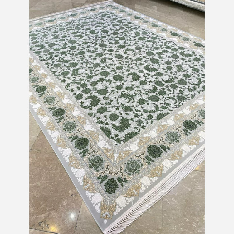 فرش 1200 شانه طرح گوهر افشان سبز اکرولیک (پس کرایه)