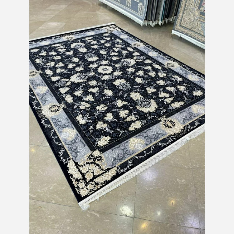 فرش 700 شانه شقایق سرمه ای اکرولیک (پس کرایه)