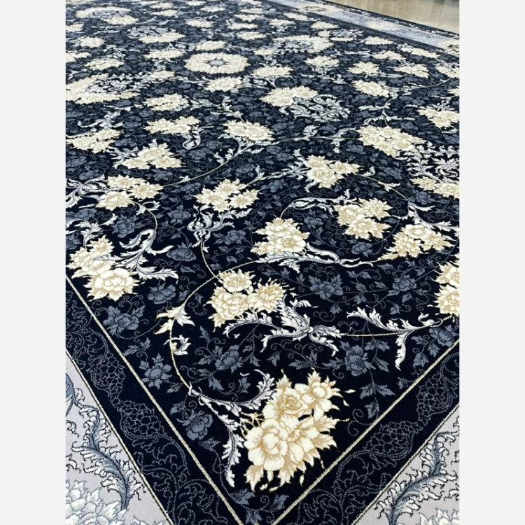 فرش 700 شانه شقایق سرمه ای اکرولیک (پس کرایه)
