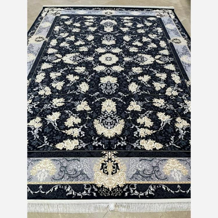 فرش 700 شانه شقایق سرمه ای اکرولیک (پس کرایه)