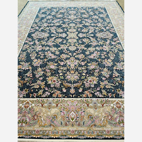 فرش 1200 شانه تبریز آریا سرمه ای اکرولیک (پس کرایه)