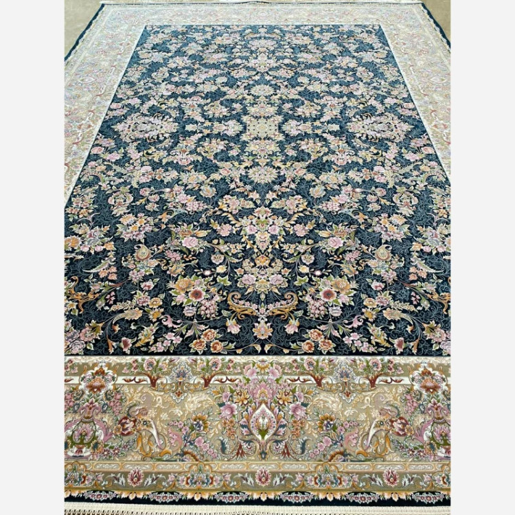 فرش 1200 شانه تبریز آریا سرمه ای اکرولیک (پس کرایه)