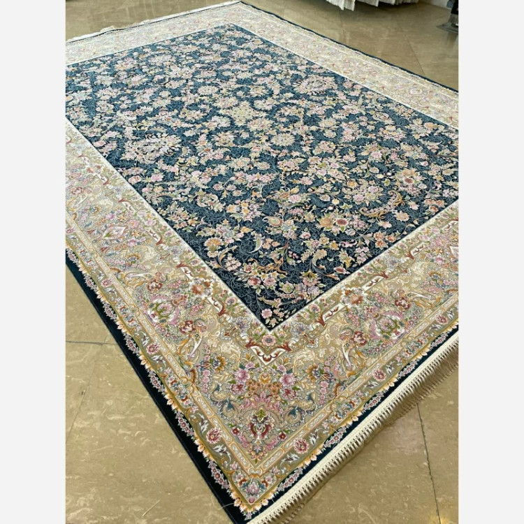 فرش 1200 شانه تبریز آریا سرمه ای اکرولیک (پس کرایه)