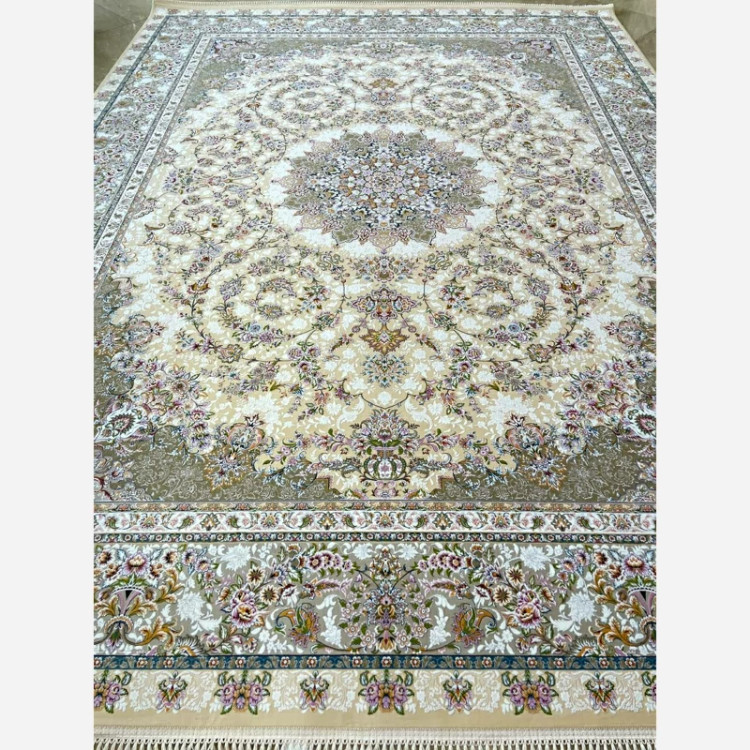 فرش 1200 شانه تبریز مه گل کرم اکرولیک (پس کرایه)