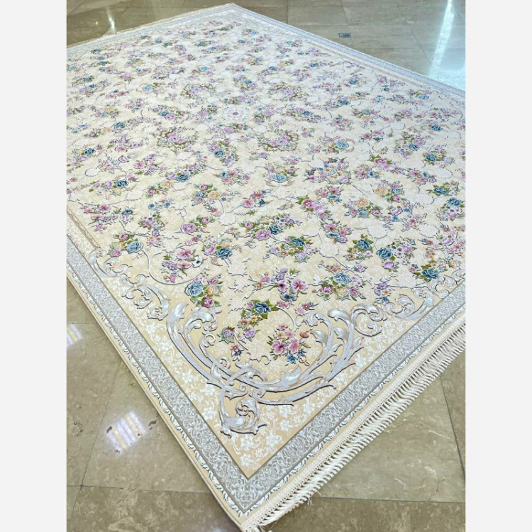 فرش 1200 شانه تبریز سروناز کرم اکرولیک (پس کرایه)