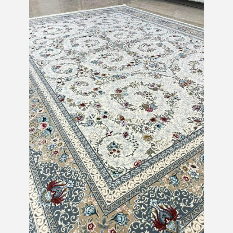 فرش 1200 شانه گل افشان کرم اکرولیک (پس کرایه)