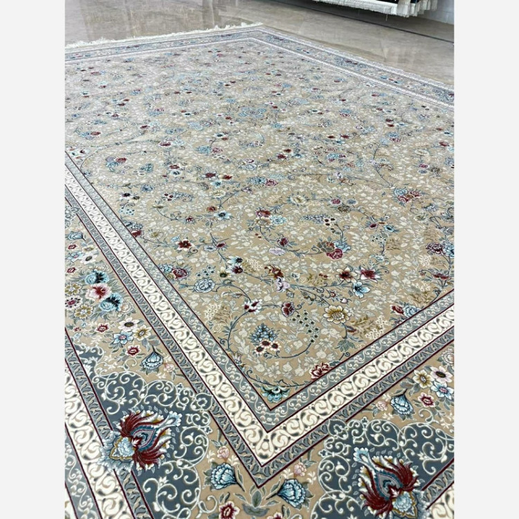 فرش 1200 شانه گل افشان بژ اکرولیک (پس کرایه)