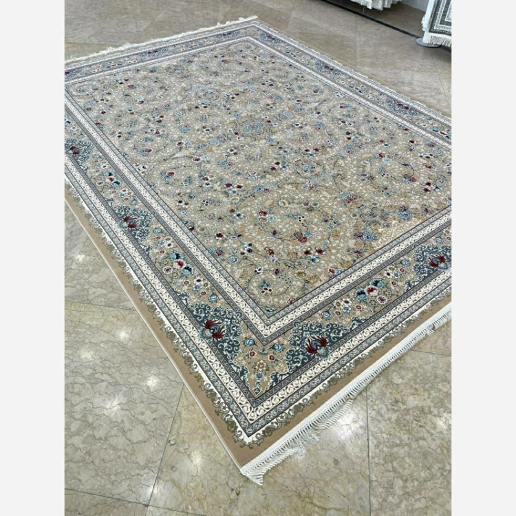 فرش 1200 شانه گل افشان بژ اکرولیک (پس کرایه)