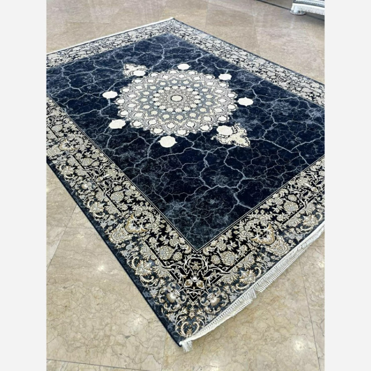 فرش 1200 شانه وینتیج کد 601 سرمه ای اکرولیک (پس کرایه)
