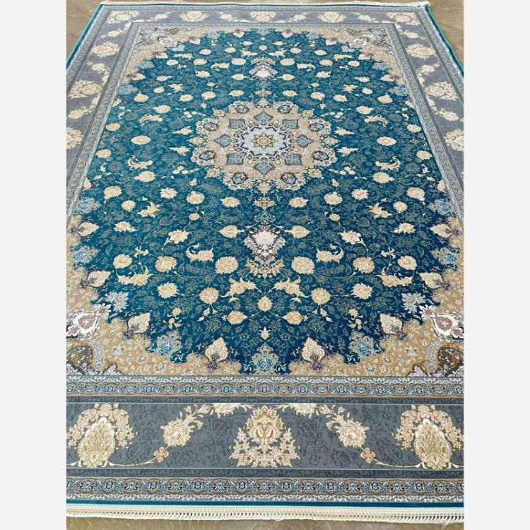 فرش 1200 شانه ریتا فیروزه ای اکرولیک (پس کرایه)