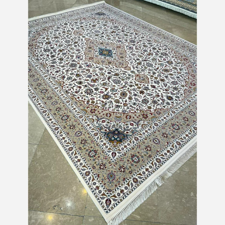 فرش 1200 شانه کاشان کرم اکرولیک (پس کرایه)