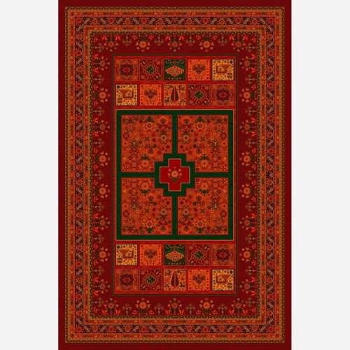 فرش 700 شانه قرمز طرح بلوچ 1175
