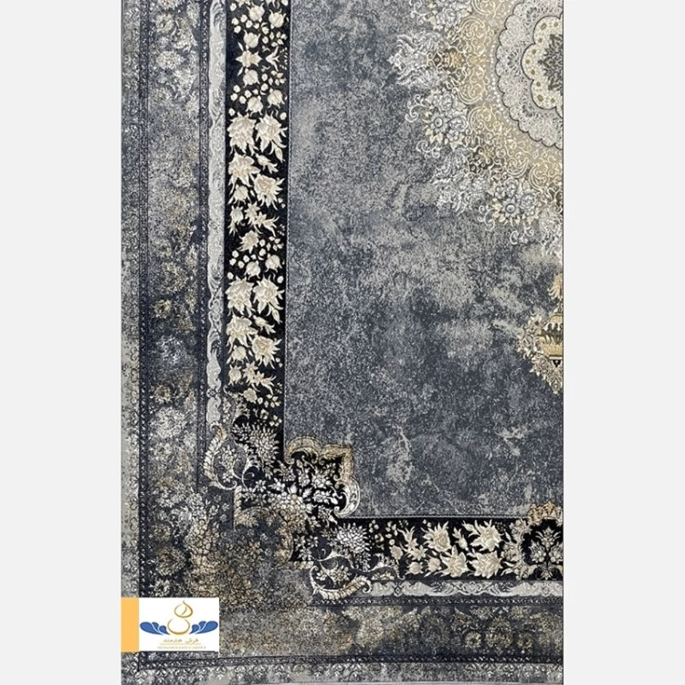 فرش 700 شانه ترنج دار آلما نقره ای اکرولیک