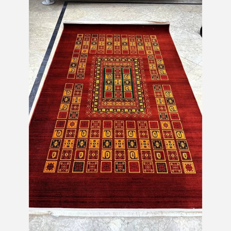 فرش 700 شانه قرمز اکرولیک طرح بلوچ 3090