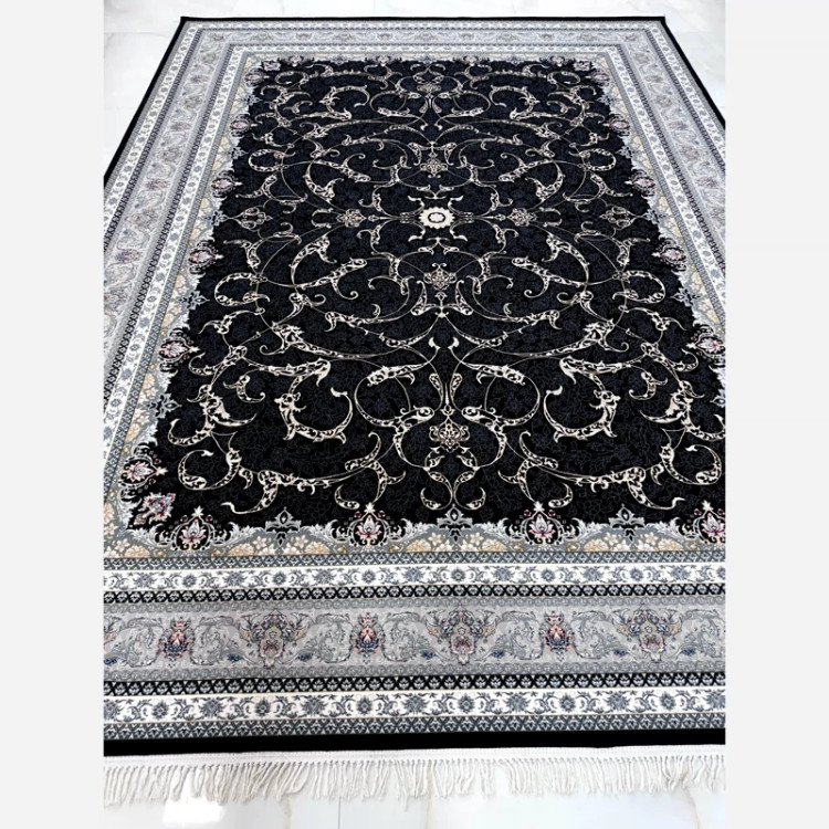 فرش 700 شانه طلاکوب طرح آرما سرمه ای