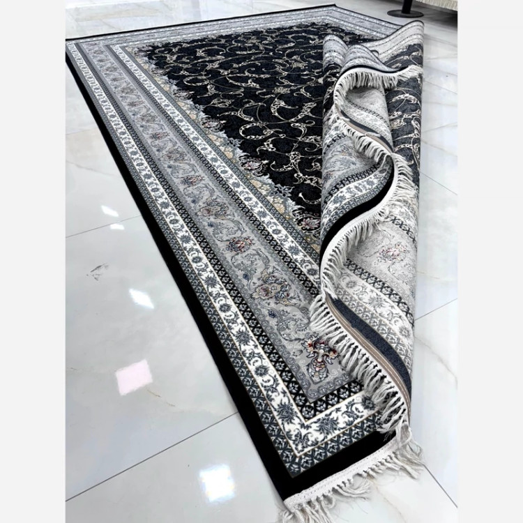 فرش 700 شانه طلاکوب طرح آرما سرمه ای