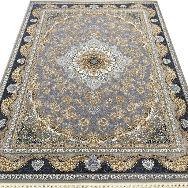 فرش 1200 شانه ترنج دار طلاکوب نقره ای اکرولیک (پس کرایه)