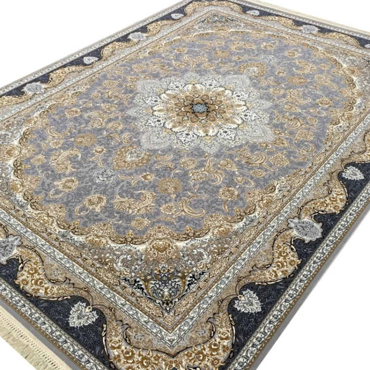 فرش 1200 شانه ترنج دار طلاکوب نقره ای اکرولیک (پس کرایه)