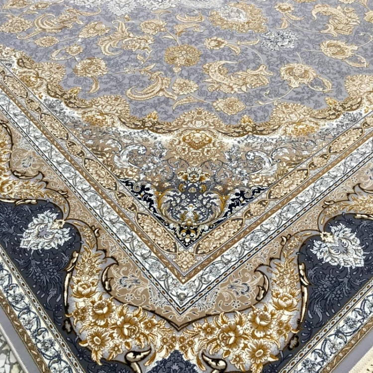 فرش 1200 شانه ترنج دار طلاکوب نقره ای اکرولیک (پس کرایه)
