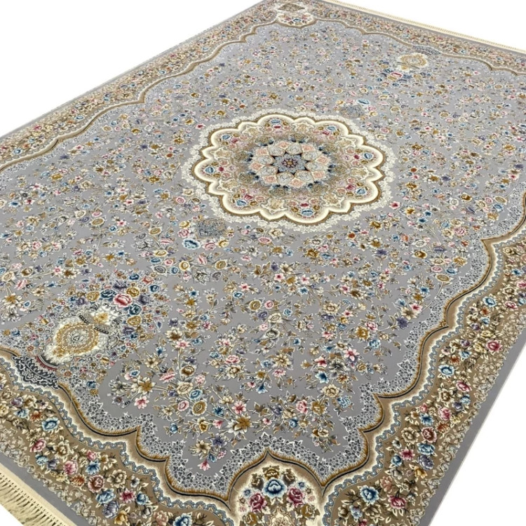 فرش 1200 شانه ترنج دار نقره ای اکرولیک