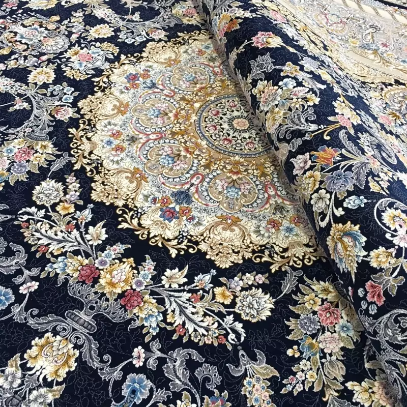 فرش 1200 شانه ترنج دار سرمه ای اکرولیک (پس کرایه)