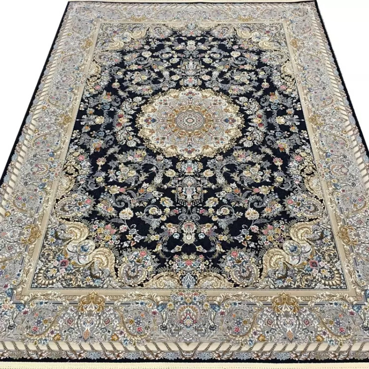 فرش 1200 شانه ترنج دار سرمه ای اکرولیک (پس کرایه)