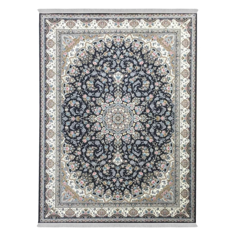 فرش 1200 شانه نقشه ترنج دار دودی اکرولیک