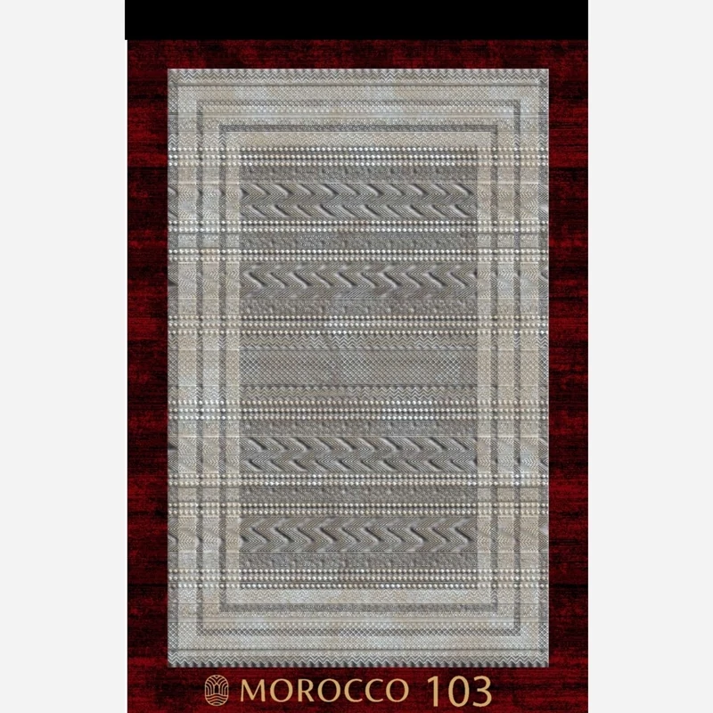 گلیم فرش مدرن کلکسیون مورکو کد 103 بژ دودی