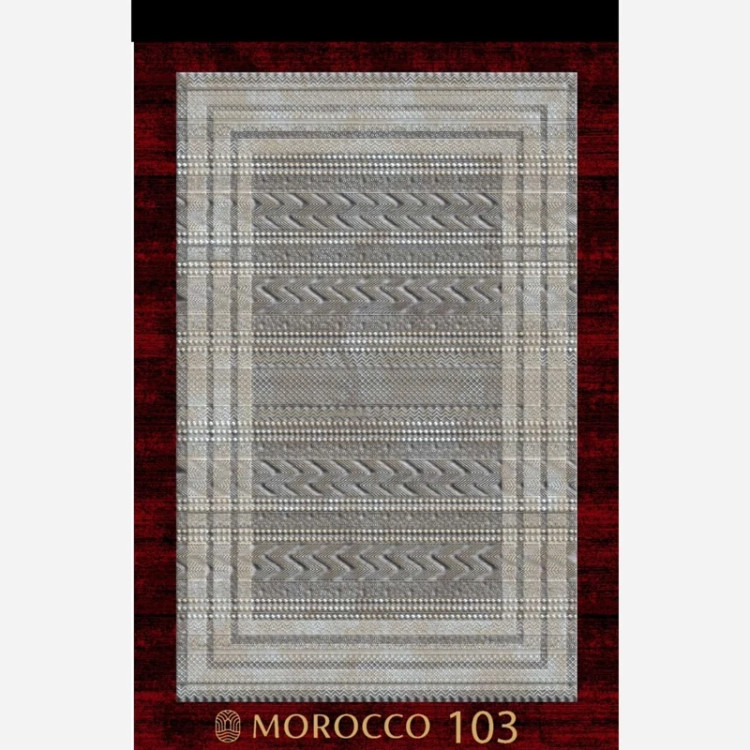 گلیم فرش مدرن کلکسیون مورکو کد 103 بژ دودی