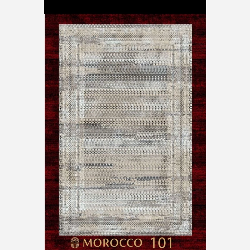 گلیم فرش مدرن کلکسیون مورکو کد 101 کرم دودی