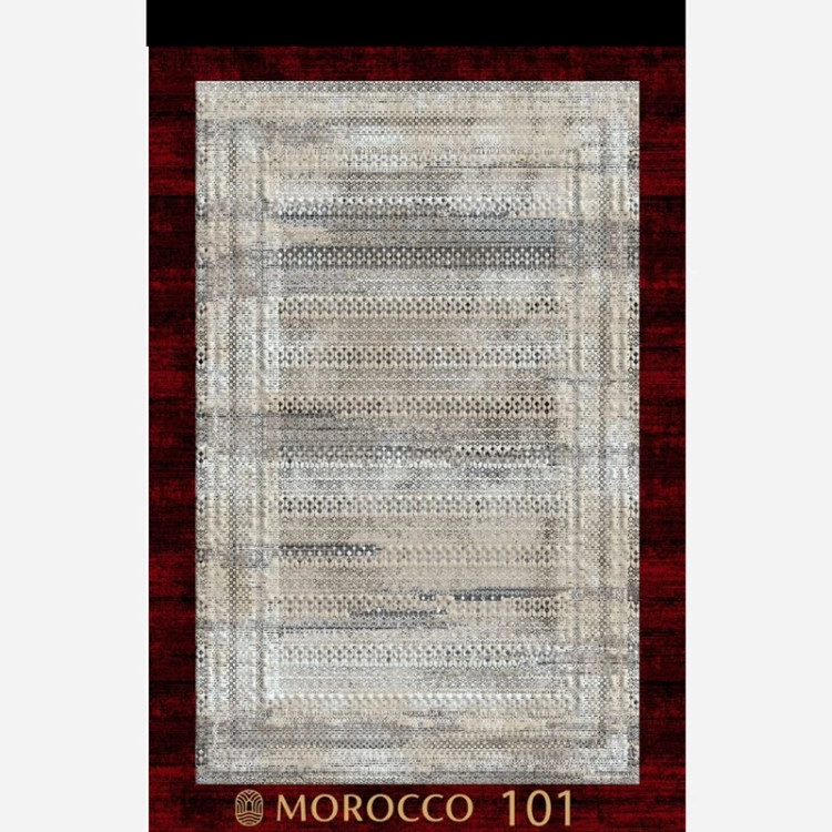 گلیم فرش مدرن کلکسیون مورکو کد 101 کرم دودی